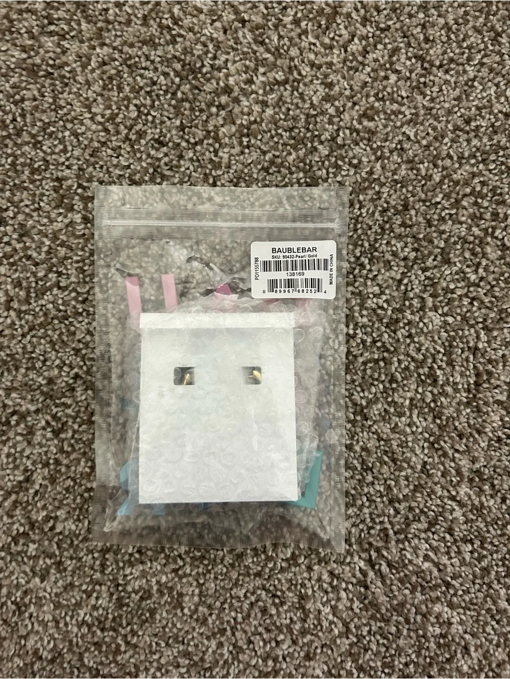 BaubleBar Gold Huggie Hoop Earrings - Multicolor Packaged - brand new
